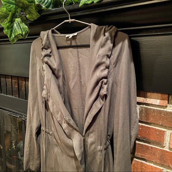 Bleuh Ciel Green Army Waterfall Jacket Coat XS - Picture 4 of 8